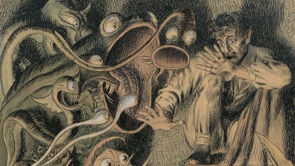 Hinko Smrekar, "Delirios", grafito, tinta y acuarela sobre papel, 1913