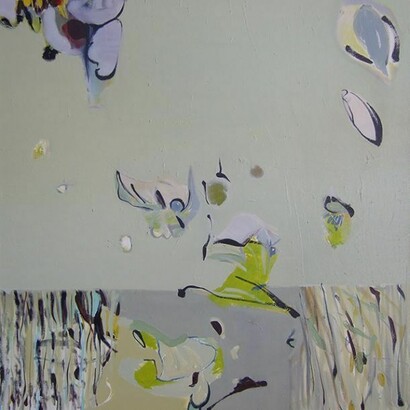 Masako Tobita, Skipping through the Field, 100 x 100 cm, oil on canvas, 2012