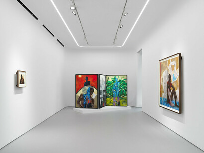 Toyin Ojih Odutola, Ilé oriaku, exhibition view. Courtesy of Jack Shainman Gallery