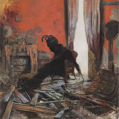 Jonas Burgert, licht und wind, 2014. Oil on canvas
220 x 200 cm / (86⅝ x 78¾ in). © Jonas Burgert - Image Courtesy of the Artist and Blain|Southern
Photographer: Gunter Lepkowski, 2014