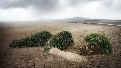 Mother Nature, dying in the desert wastelands