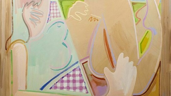 James Viscardi, Downstairs Dip Dye, 2013, oil on canvas, 52 x 62 in (132 x 157 cm)