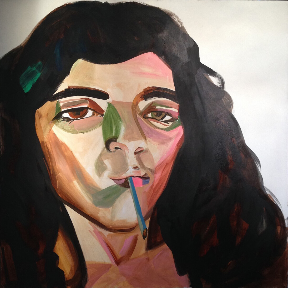 Hulda Guzmán, "- How high are you? - Yes", 60" x 60", 2014, acrylic on canvas
