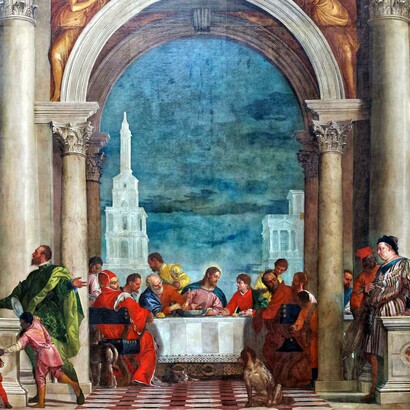 Paolo Veronese, Cena in casa di Levi, 1573. Gallerie dell'Accademia, Venezia, Italia