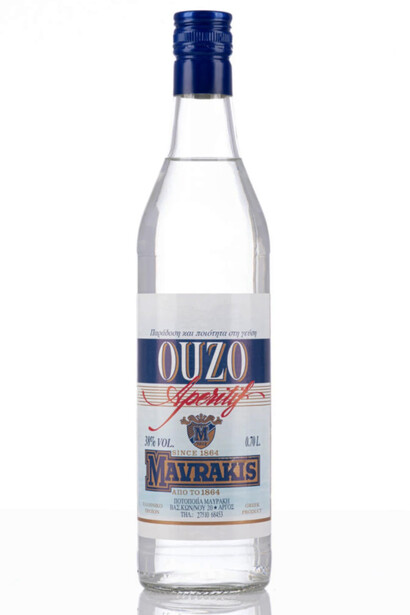 Ouzo, licor con fuerte sabor dulce y olor a regaliz