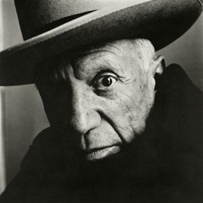 Irving Penn (American, 1917–2009), Pablo Picasso at La Californie, Cannes, 1957, Platinum-palladium print, 1985, 18 ⅝ × 18 ⅝ in. (47.3 × 47.3 cm). Promised Gift of The Irving Penn Foundation to The Metropolitan Museum of Art, New York © The Irving Penn Foundation