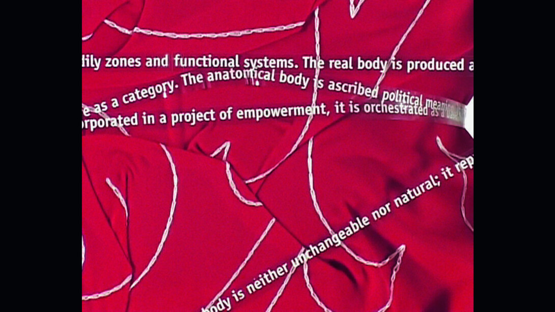 Maria Hahnenkamp 
V8/10, 2010 
Video without sound, 4:45 min
Text quotations: Judith Butler, The Psychic Life of Power: Theories in Subjection 
Courtesy of the artist
