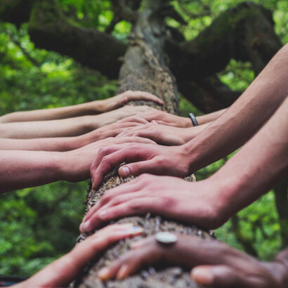 Hands to show togetherness, a reminder that you're not alone