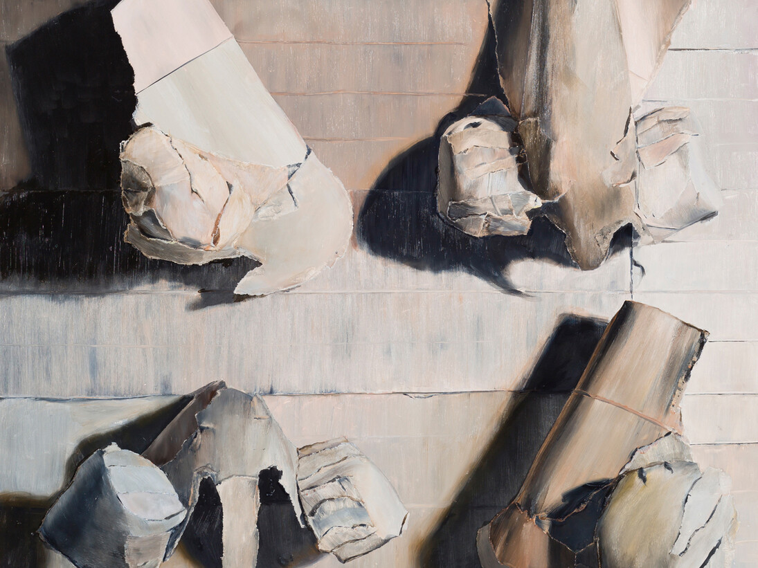 William Daniels, Untitled, 2014, oil on board, 48 x 48 cm, 18 7/8 x 18 7/8 ins, Courtesy Vilma Gold, London