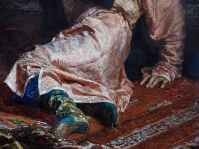 Ivan the terrible and his son Ivan. Return (detail). Courtesy of Tretyakov Gallery