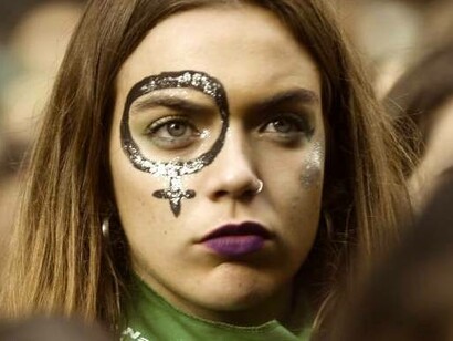 Manifestante a favor del aborto legal