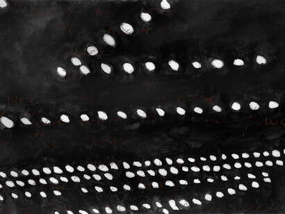 Uwe Wittwer, Cracking Glass (after Jarman) (detail), 2015, Unique inkjet prints, 28 parts, 45 × 75 cm each © Uwe Wittwer 2015. Courtesy Parafin, London