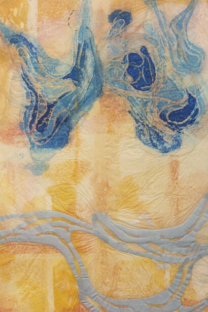 Nancy Cohen, Trapeze (detail), 2023, paper pulp and handmade paper, 56 x 41 in. Courtesy of the artist and Kathryn Markel Fine Arts