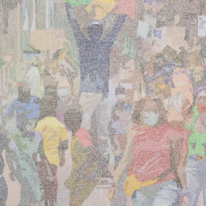 Alioune Diagne, Bankat yi, protestants (detail), 2024. Courtesy of Templon 