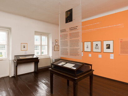 Beethoven Pasqualatihaus, ausstellungsansicht. Mit freundlicher genehmigung des Musa Museums