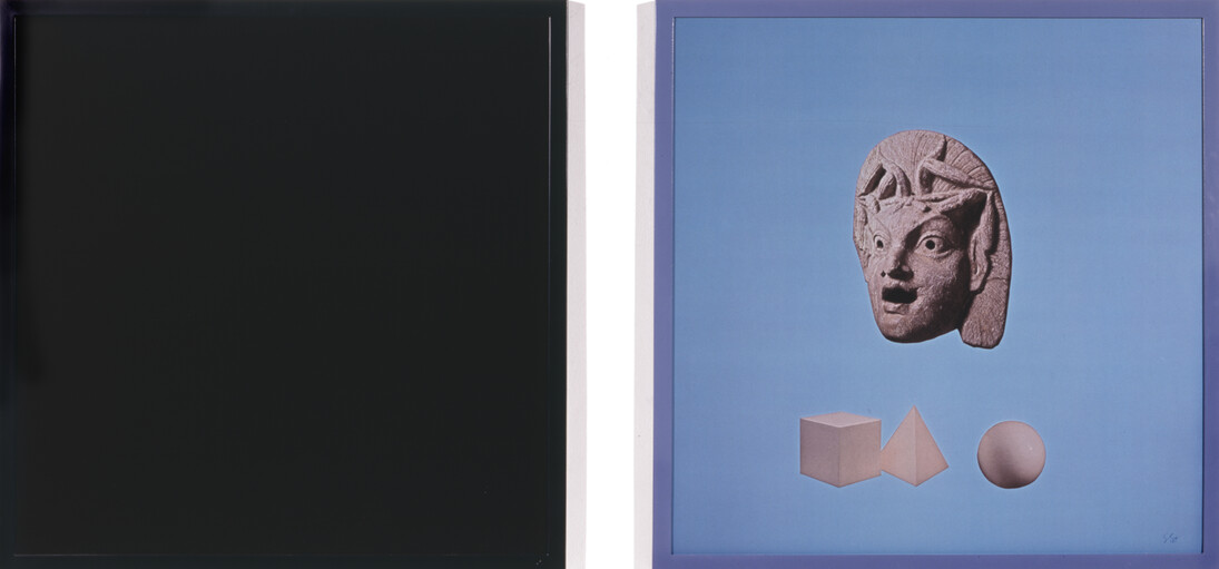 Fear of Nothing, from the “Objects of Desire” series, 1988. Two panels; Cibachrome with lacquered wood frame, 32 x 32 in (81.2 x 81.2 cm) each