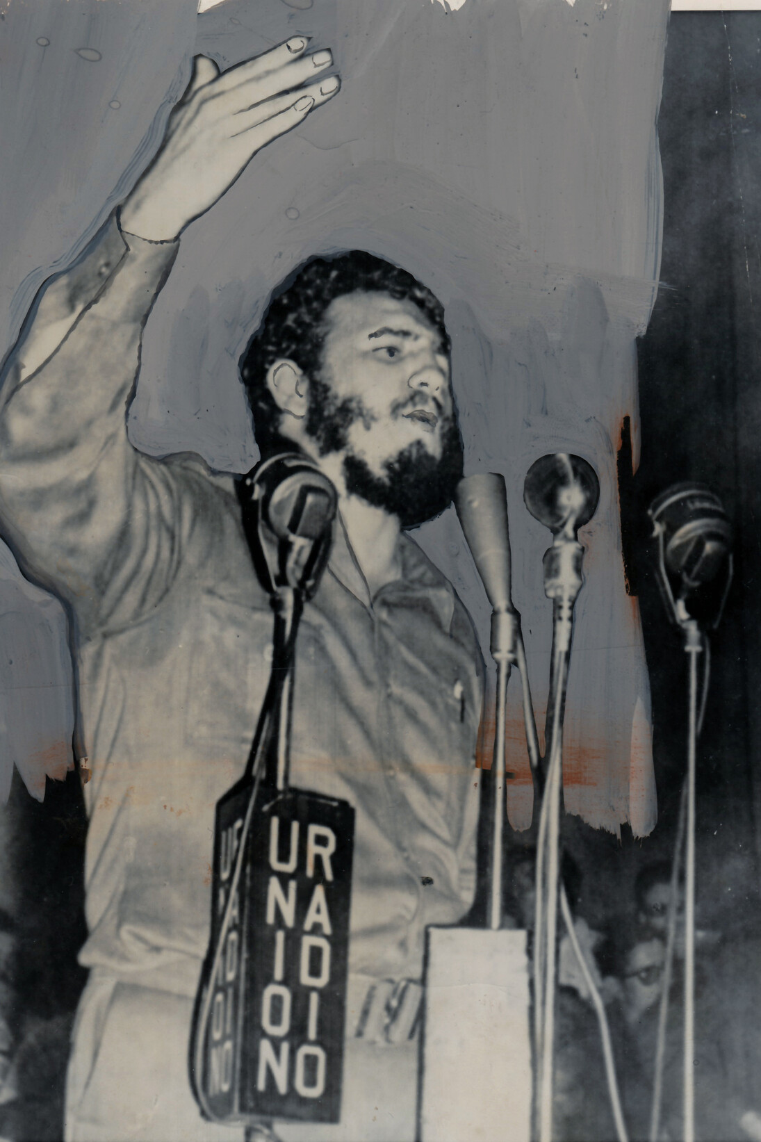 Fidel Castro, 1955, Tirage argentique vintage retouché à la main, 20 x 25 cm, Pièce unique, Courtesy Argentic