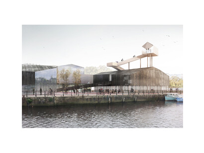 Malmo Quay, Newcastle, Client: Igloo-Carillion plc
Location: Newcastle Upon Tyne, United Kingdom
Project: Landmark & Cycle Hub, Canopy, Pumping Station renovation, Public Space, Area: 5.774 m2, Cost: NA, Competition: 2014, 1st prize, Status: Ongoing, Project team: leading architect: AWP (Marc Armengaud, Matthias Armengaud, Alessandra Cianchetta), Architects selected on other lots: Featherstone Young Architects, Riches Hawley Mikhail Architects