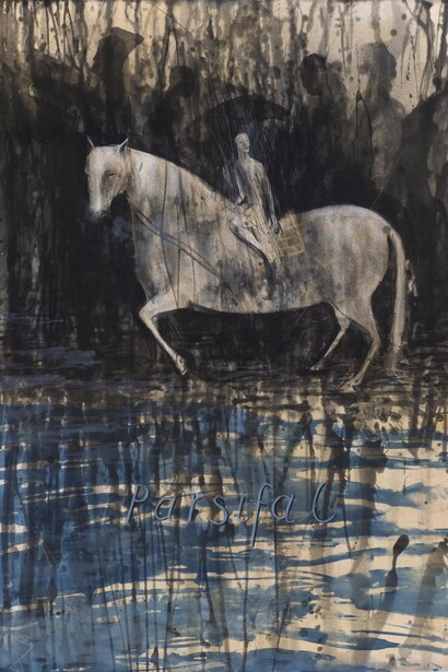 Deborah Bell, Parsifal, 2014, Sugarlift aquatint, spitbite aquatint, drypoint and hand painting, Edition of 12, 120 x 90 cm, Published by David Krut Print Workshop