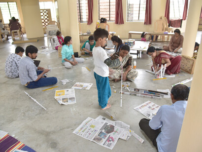 Alternative learning spaces, schools in their original meaning, enable creativity and curiosity to flourish - Pathashala, India © Ashish Kothari