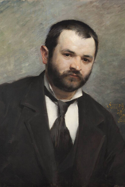 Vojtěch Hynais, Portrait of Dr. Josef Thomayer (detail), 1884. Courtesy of Národní galerie Praha