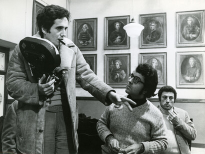 Marco Bellocchio sul set di "Nel nome del padre"