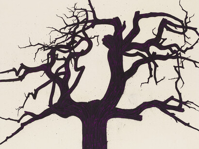 Tony Bevan (b. 1951), Tree (PP1428), 2013, Acrylic and charcoal on paper, 85.3 x 121.1 cm; (33 5/8 x 47 5/8 in.)
