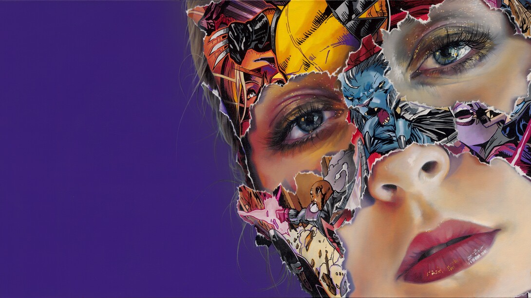 La Cage et les bêtes oubliées, 24X48, acrylic on canvas, 2022