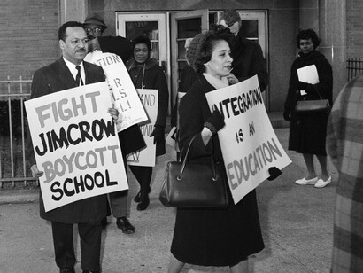 Colored men and women coming together to stop the Jim Crow laws