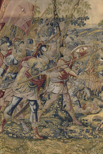 Painting with wool and silk, artwork in exhibition. Courtesy of National Gallery