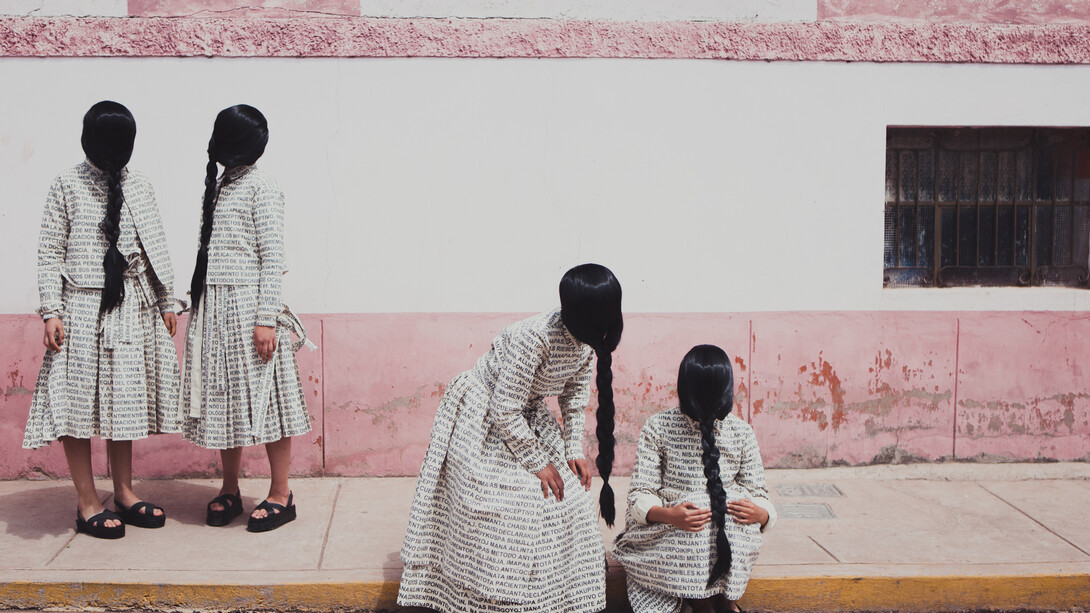 Artículo 6, from the series Artículo 6: Narratives of gender, strength and politics, 2012-2014, 2500px x 1667px, Lucia Cuba, Cotton canvas, thread, digital printing, hand & machine sewing. Courtesy of the artist, Peru. Photo: Erasmo Wong Seoane