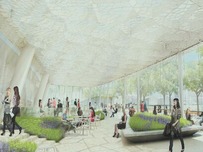 Barangaroo podium area and Crown Tower, designed by WilkinsonEyre