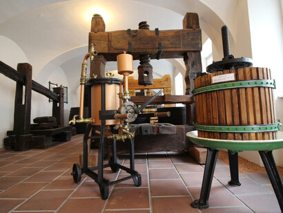 Exposition of Historic Wine Presses and Wine-Making Tools. Courtesy of National Museum of Agriculture