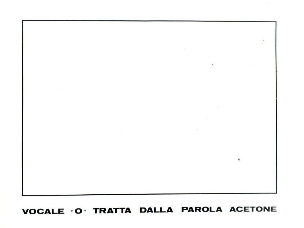 Emilio Isgrò, Vocale "O", 1973, Tela emulsionata, 60 x 73 cm