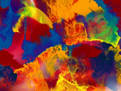 A vibrant eruption of colors displaying emotion