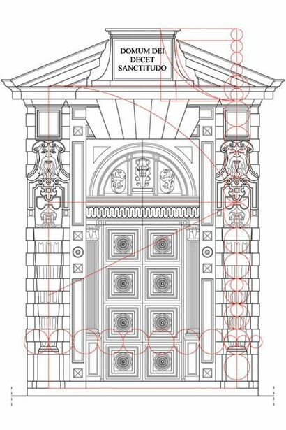 Studi architettonici del portale della chiesa di Santa Maria del Popolo