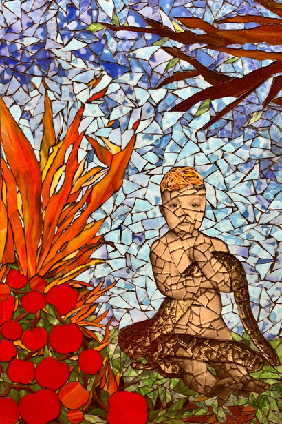 Nina Glaser, Young Eve burns the apples. Courtesy of Vivo Contemporary