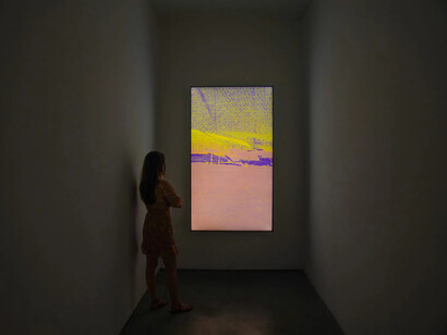 Daniel Canogar, Panoramic, vista de exhibición. Cortesía de Galería Max Estrella