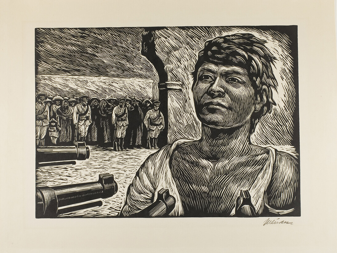 Leopoldo Méndez. Firing Squad, 1950. The Art Institute of Chicago. Gift of Dorothy Braude Edinburg to the Harry B. and Bessie K. Braude Memorial Collection.
