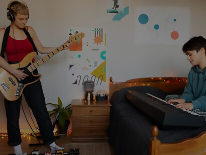 Experience the exuberance of teenagers crafting music at home—a delightful blend of friendship, happiness, and creative musical expression