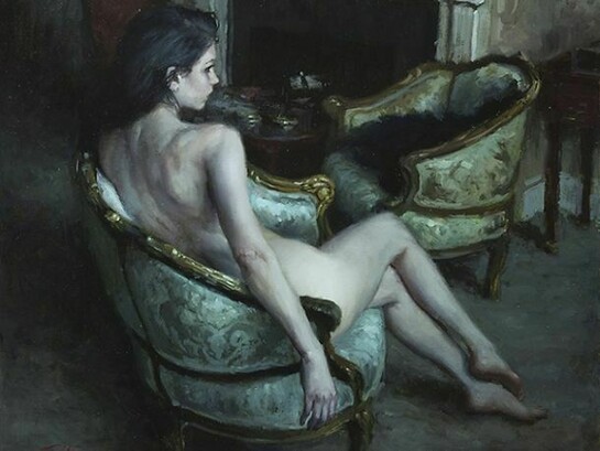 Jeremy Mann, The Room, Oil on Panel, 24 x 21 inches, 2013