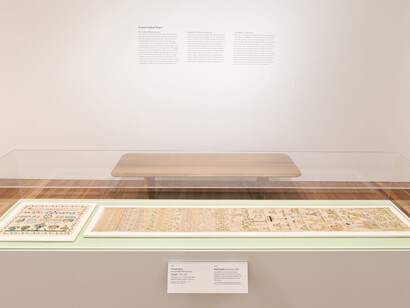 Embroidered histories, exhibition view. Courtesy of De Young Museum