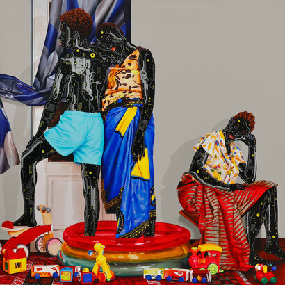 Eddy Kamuanga Ilunga, Ces êtres à part (Those other people), 2024. Courtesy of October Gallery