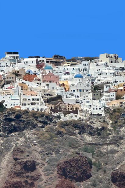 Scenic house views in Santorini, Greece