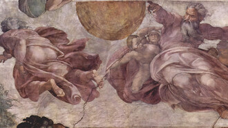 Michelangelo Buonarroti; Creación de el sol y la luna, s. XVI, Capilla Sixtina, Roma (detalle)