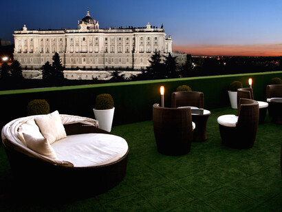 Madrid. Terraza sobre los jardines de Sabatinni