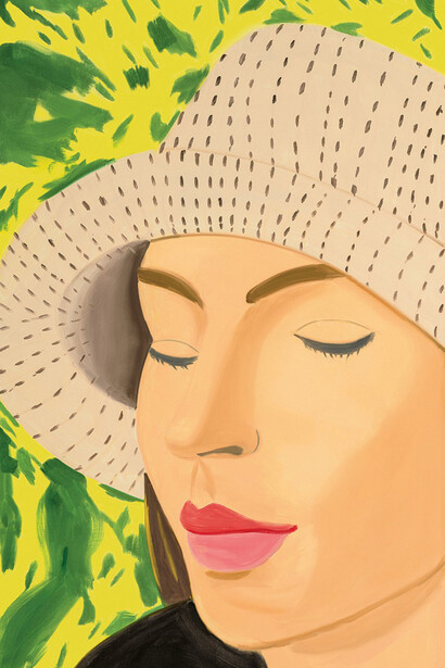 Alex Katz, Straw hat 3; edition 68/100, 2022. Courtesy of Sponder Gallery