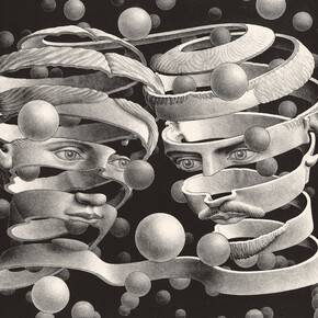 Maurits Cornelis Escher, Vincolo d’unione, 1955, Litografia, 25,30 x 33,90 cm, Collezione Giudiceandrea Federico
All M.C. Escher works © 2015 The M.C. Escher Company. All rights reserved