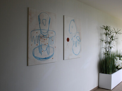 Exposition view, opere di Luca Lanzi