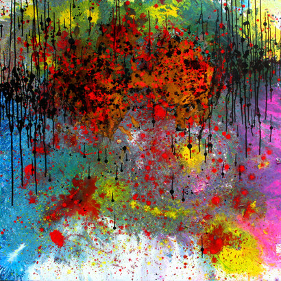 Klaus Grape, 11, Oil & Rust on Canvas, 39.5" x 39.5", Fragmented Reality
